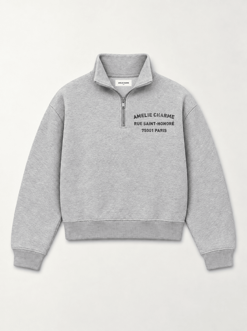 Rue St Honore Boxy Quarter-zip Sweatshirt - Amelie Charme