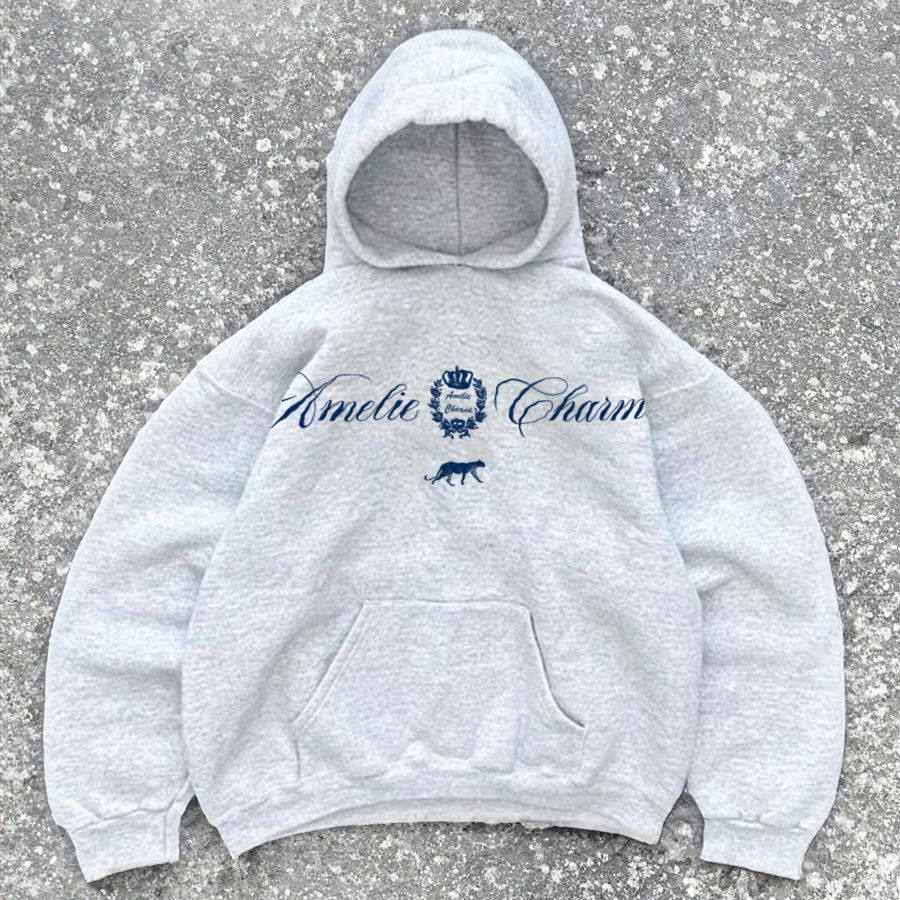 Charme Panthére Crest Hoodie In Sporting Grey