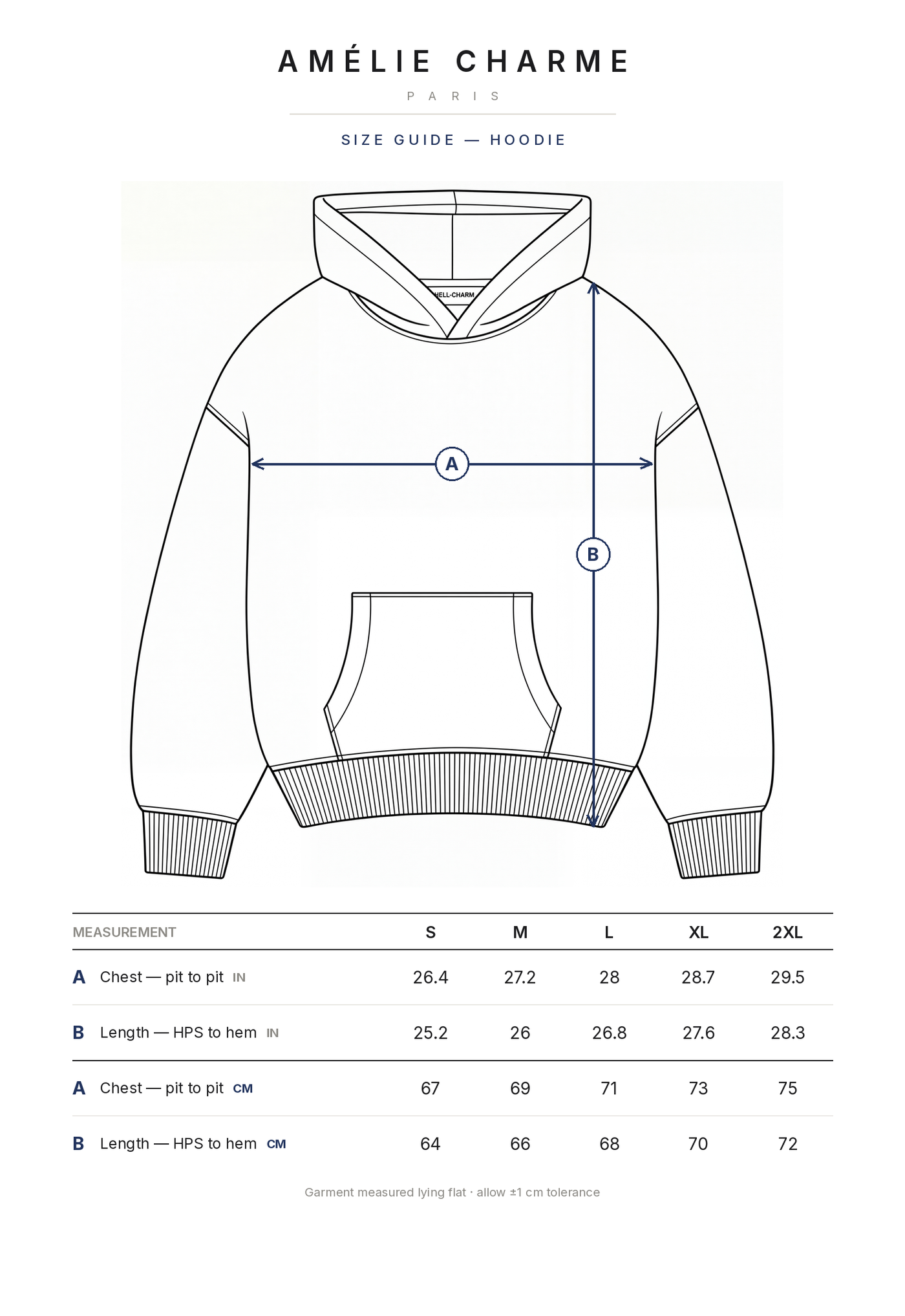 Hoodie Size Guide