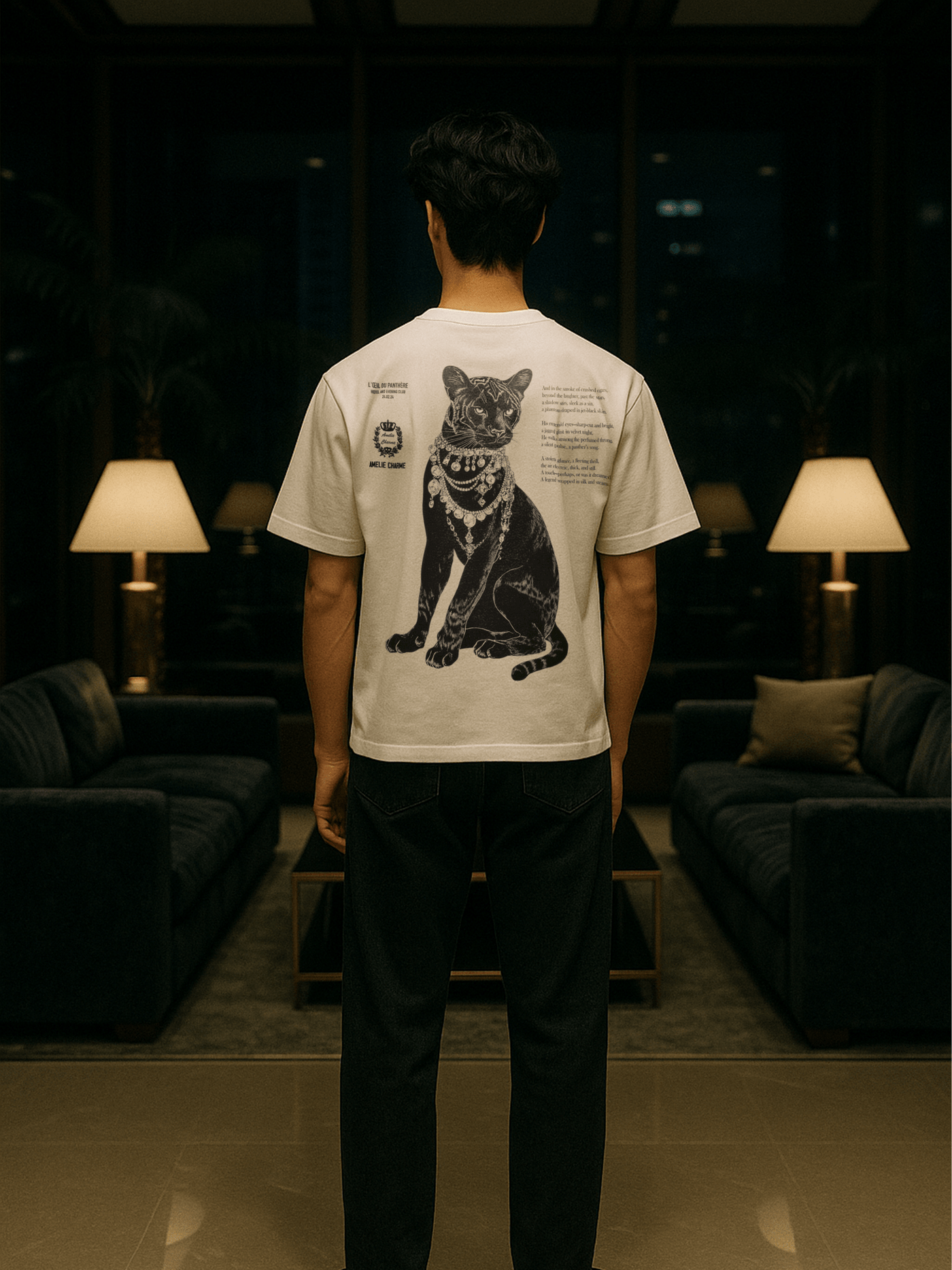Bejewelled Panthèrere Tee - Amelie Charme