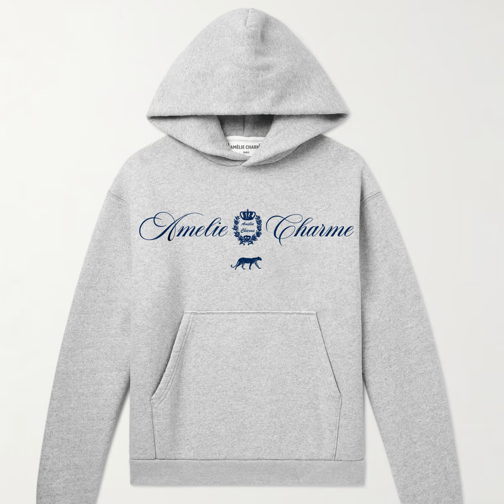Charme Panthére Crest Hoodie In Sporting Grey - Amelie Charme