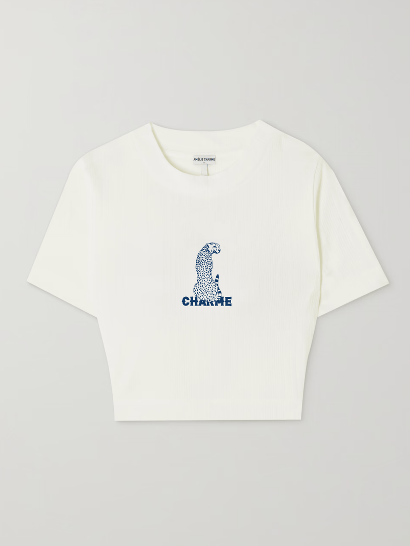 Cheetah Ribbed Cotton Baby T-shirt - Amelie Charme