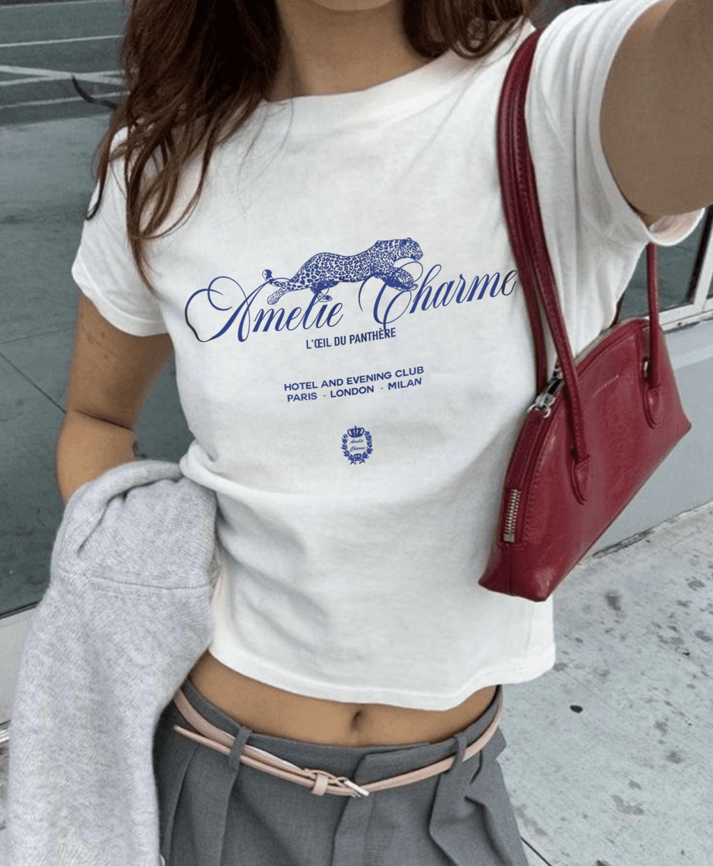 L'oeil Du Panthére Crest Baby Tee - Amelie Charme